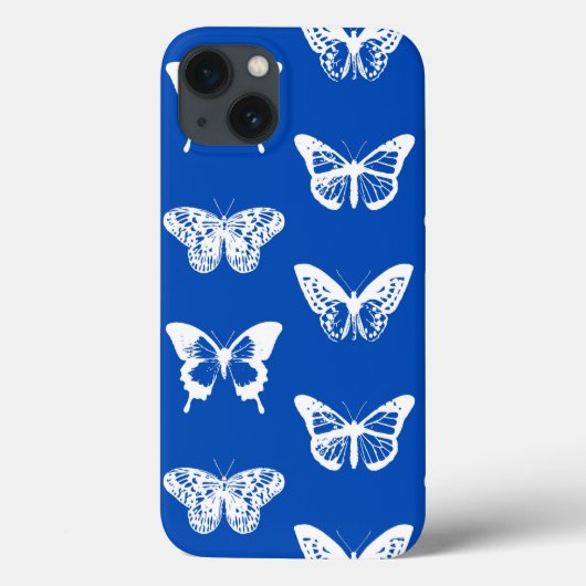 vlinderschets, kobaltblauw en wit Case-Mate iPhone case (Achterkant)