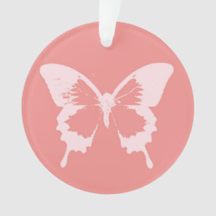 Vlinderschets, koraalroze ornament