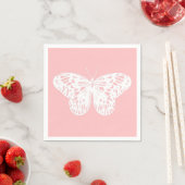 Vlinderschets, schelp roze en wit servetten (Insitu)