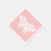 Vlinderschets, schelp roze en wit servetten (Hoek)