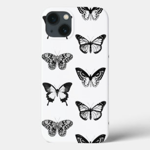 Vlinderschets, wit en zwart iPhone 13 hoesje