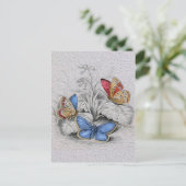 vlinderschilderrode vlinders briefkaart (Staand voorkant)