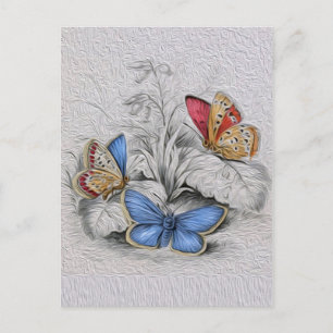 vlinderschilderrode vlinders briefkaart
