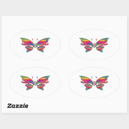 Vlinderstickers Ovale Sticker