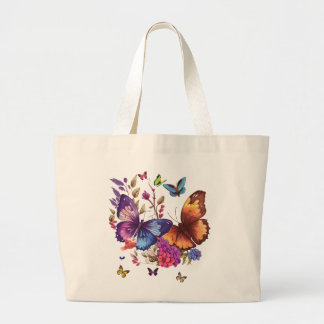 Vlindertas met Elegant Natuurdesign Grote Tote Bag