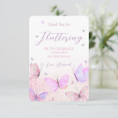 Vlinderthema bedankkaart (Staand voorkant)