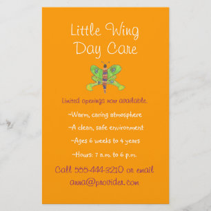 Vlinderthema kinderopvang flyer