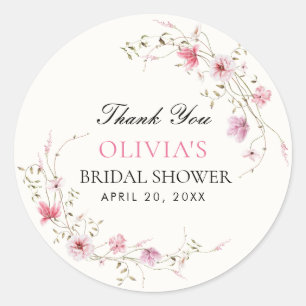 Vlindertijd Bruiloftsfeest met Bloemen Ronde Sticker