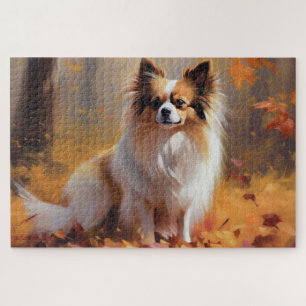 Vlindertje in herfstbladeren laat zich inspireren legpuzzel
