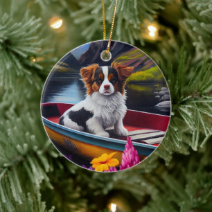 Vlindertje op een peddel: Een landschappelijk avon Keramisch Ornament