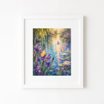 Vlindertuin Aquarel Kunstprint