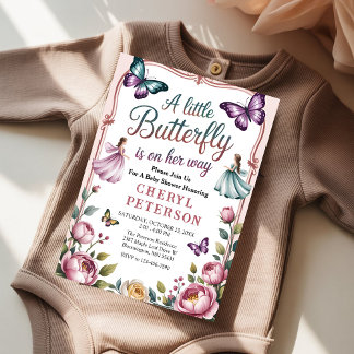 Vlindertuin Baby Shower Kaart