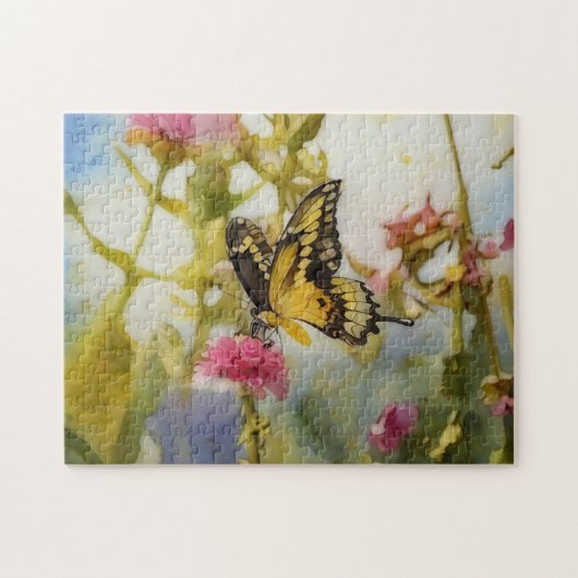 Vlindertuin Bloemen Kunstpuzzel Legpuzzel (Horizontaal)