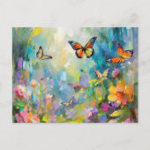 Vlindertuin Moderne Abstracte schilderkunst Briefkaart (Voorkant)