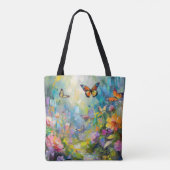 Vlindertuin Moderne Abstracte schilderkunst Draagtas (Achterkant)