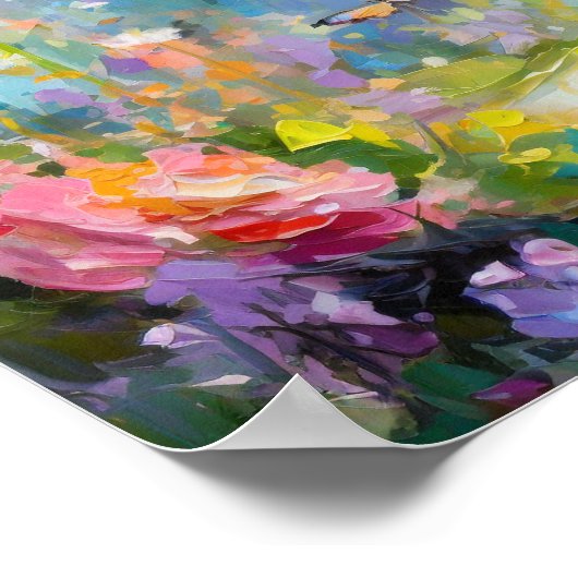 Vlindertuin Moderne Abstracte schilderkunst Poster (Hoek)