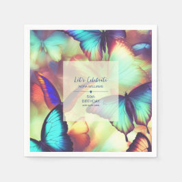 vlinderverjaardagspapier servet