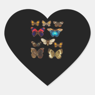 vlindervis - botanische minnaar vlinder hart sticker