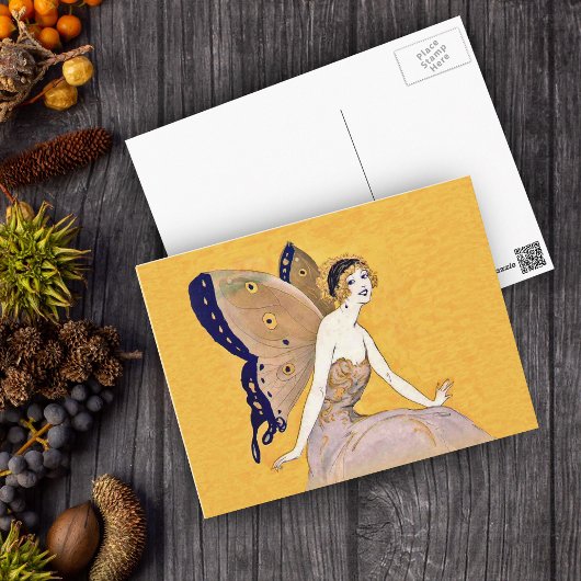 vlindervleugelvleugels van de fae Blond haar Briefkaart