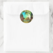 Vlindervlinderhond ronde sticker (Tas)