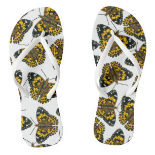 Vlindervlinderpatroon van geslepen dame teenslippers