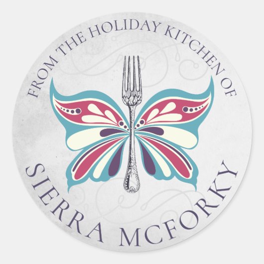 Vlindervork Kerst zelfgemaakt door sticker (Voorkant)