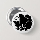 Vlindervormige houtzuring ronde button 5,7 cm (Voorkant /achterkant)