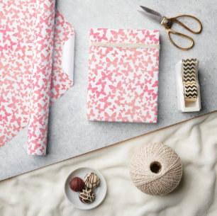 Vlinderworp (perzik) cadeaupapier