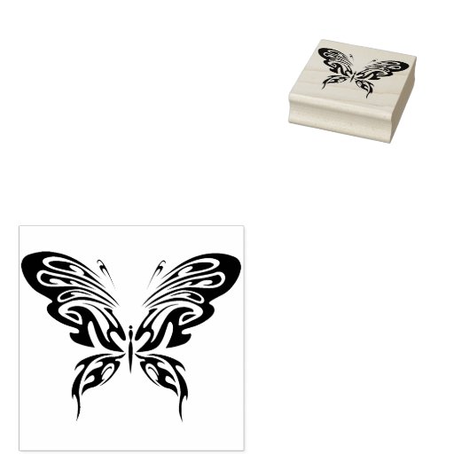 vlinderzegel voor abstracte kunst 	rubberstempel (Gestempeld)