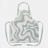 Vloeibaar Abstract patroon Blauw-Grijs en Cream Schort (Voorkant)