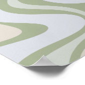 Vloeibaar Abstract patroon in Sage Green Poster (Hoek)
