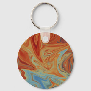 Vloeibaar abstract patroon sleutelhanger