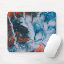 Vloeibaar aquarel indigo blauw oranje koraal