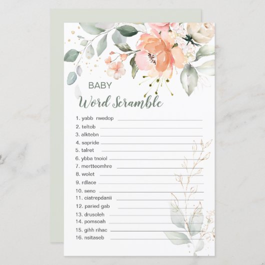 Vloeibaar Baby Word-papier voor breekbaar spelpapi (Voorkant / Achterkant)