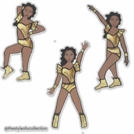 Vloeibaar Goud Danser #1 Sticker