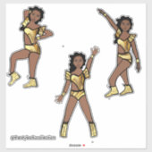 Vloeibaar Goud Danser #1 Sticker (Vel)