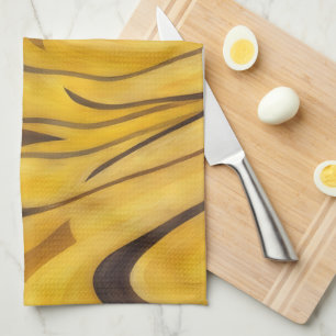 Vloeibaar Goud met Mocha Accenten Kunstzinnige Han Theedoek