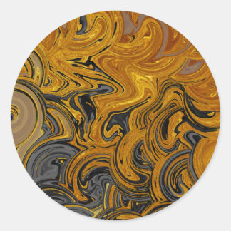 Vloeibaar goud ronde sticker