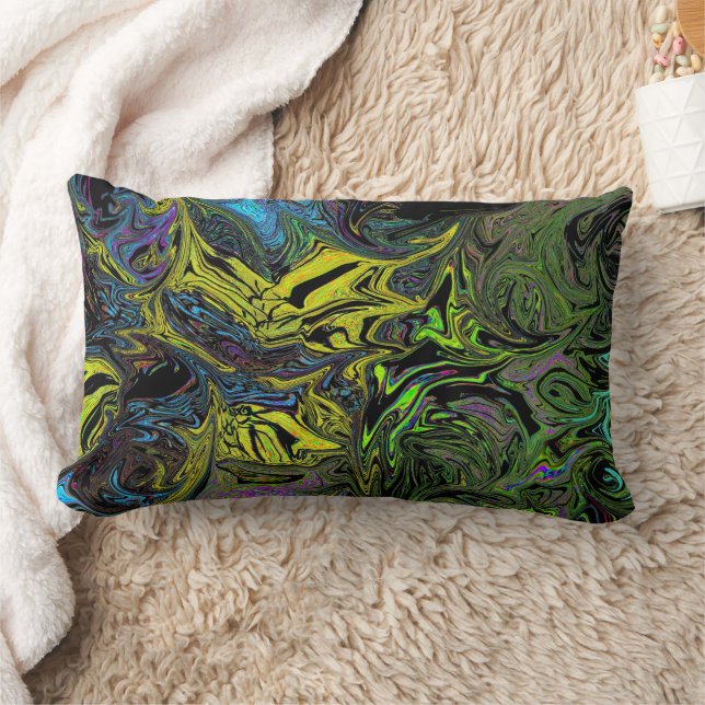 Vloeibaar Graffiti Geel Kussen (Deken)