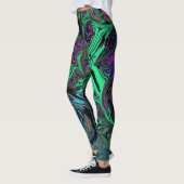 Vloeibaar graffiti groen leggings (Links)