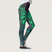 Vloeibaar graffiti groen leggings (Rechts)