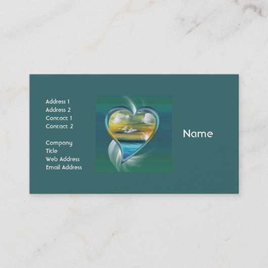 Vloeibaar hart visitekaartje (Voorkant)