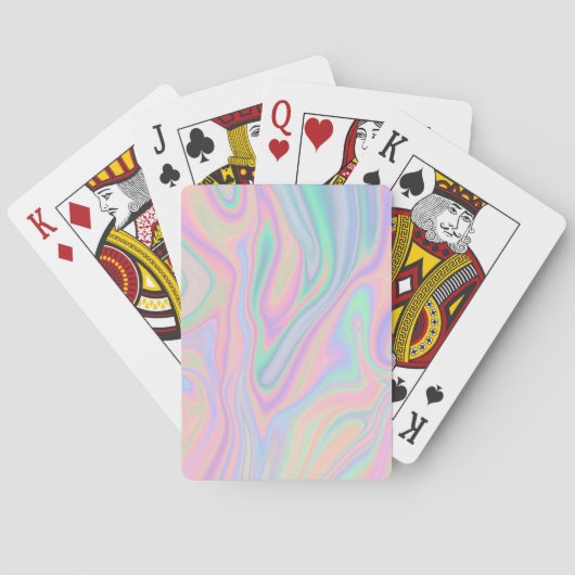 Vloeibaar Iridescent Unicorn kleurenontwerp Pokerkaarten (Achterkant)