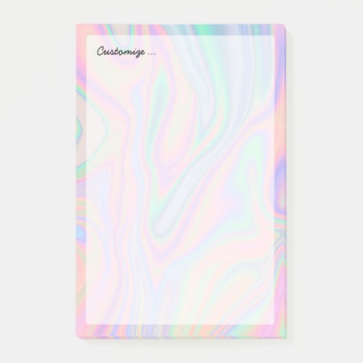 Vloeibaar Iridescent Unicorn kleurenontwerp Post-it® Notes (Voorkant)