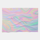 Vloeibaar Iridescent Unicorn kleurenontwerp Theedoek (Horizontaal)