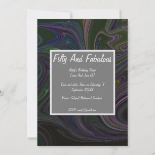 Vloeibaar marmer Vijftig en Fabulous Verjaardag Kaart