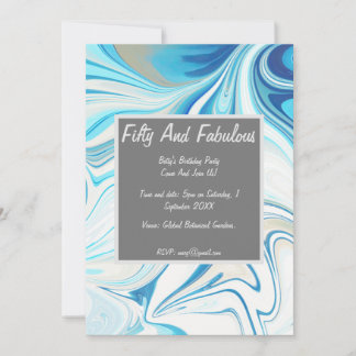 Vloeibaar marmer Vijftig en Fabulous Verjaardag Kaart