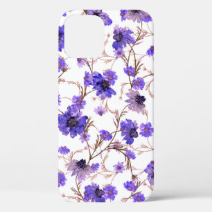 Vloeibaar naadloos patroon met gemarmerde bloemen iPhone 12 hoesje