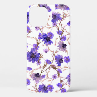 Vloeibaar naadloos patroon met gemarmerde bloemen iPhone 12 hoesje