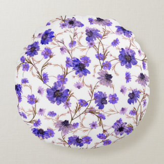 Vloeibaar naadloos patroon met gemarmerde bloemen rond kussen